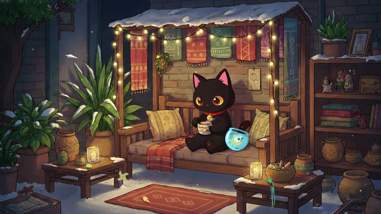 Warm Night Ambience 🌙🕯️ Gentle Melodies for Stress & Relief | Cat Music 2026