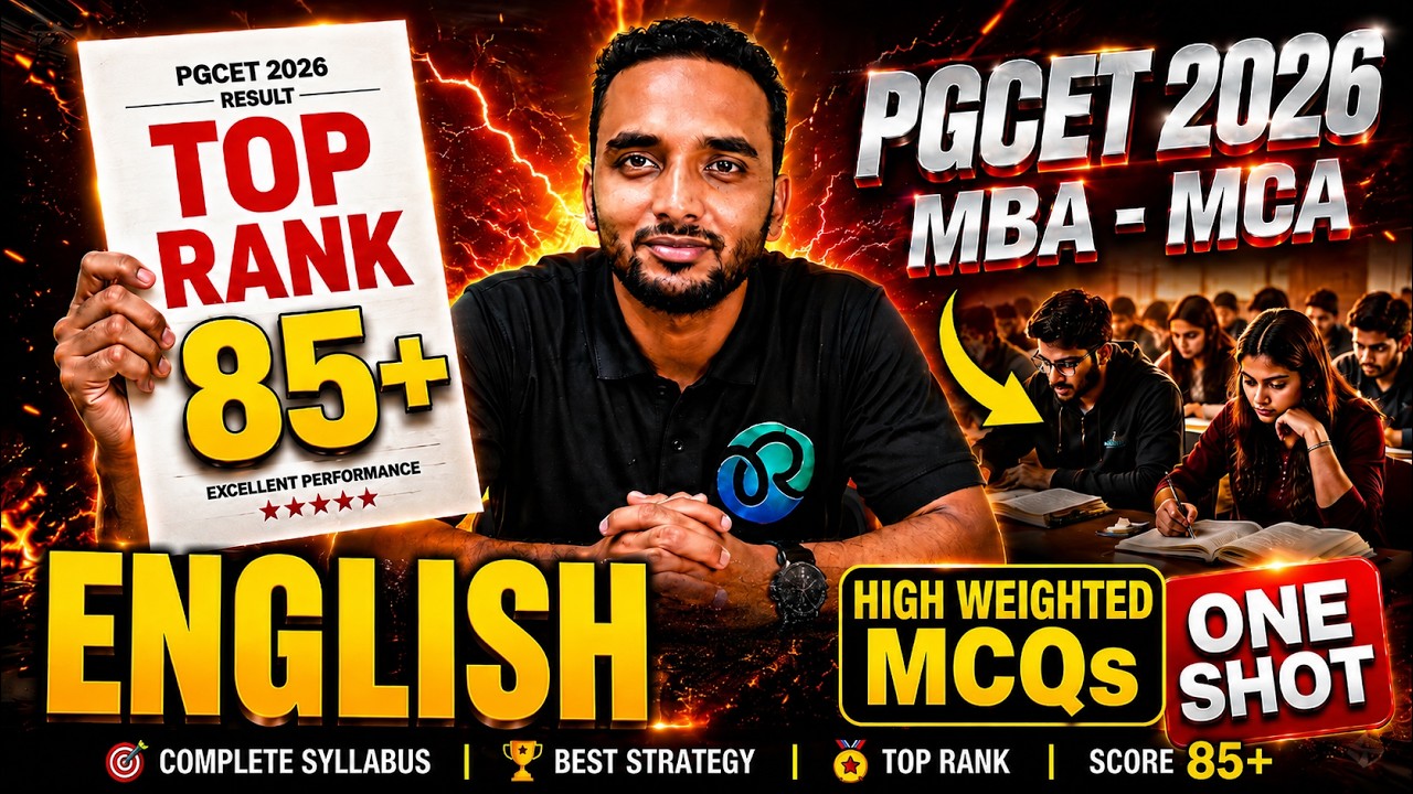 PGCET 2026 MBA-MCA English One Shot | 