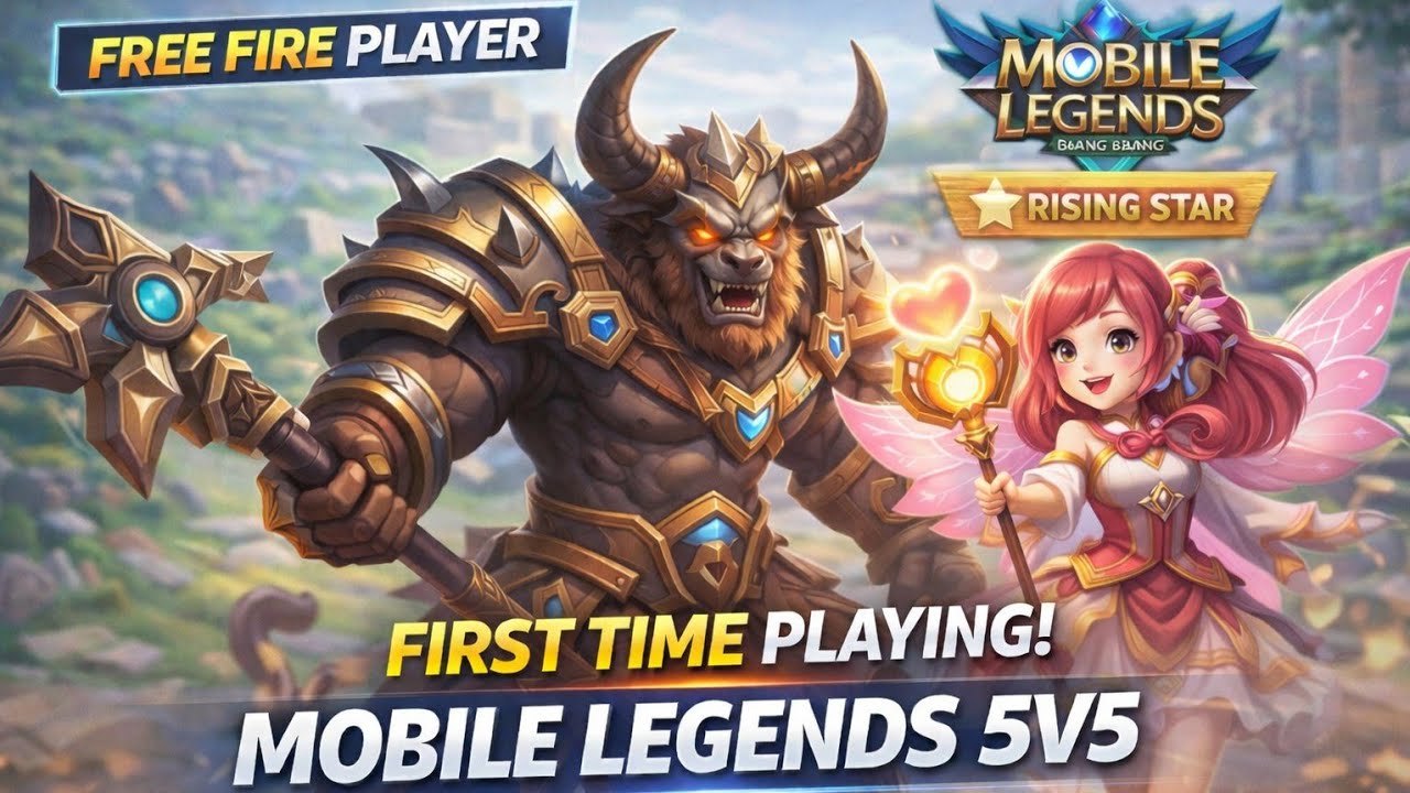 Free Fire Player FIRST TIME PLAYING Mobile Legends 5v5 | Rising Star Mode 🔥