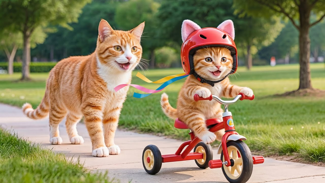 Mama Cat Works Hard at a Restaurant to Buy a New Bicycle for Kitten 🚲❤️ | Heartwarming Cat Story
