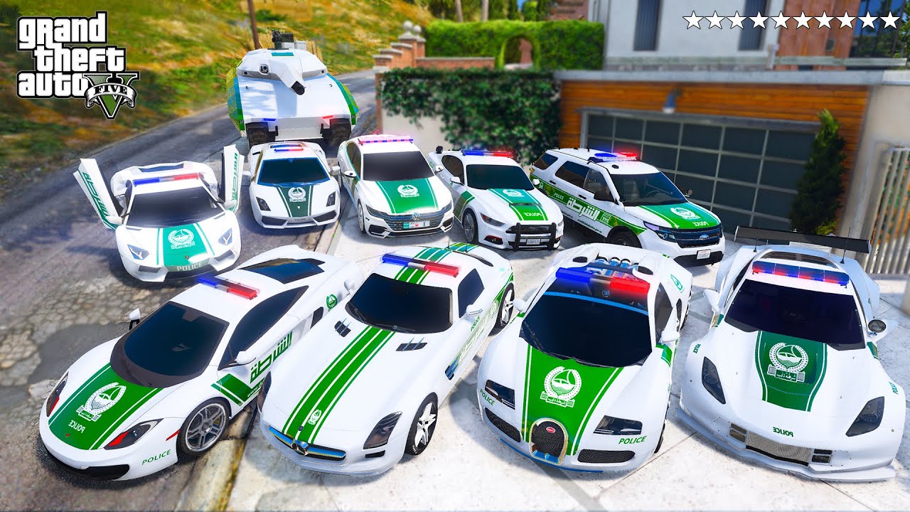 GTA 5 - Stealing DUBAI POLICE Luxury SuperCars with Franklin! (Real Life Cars #28)