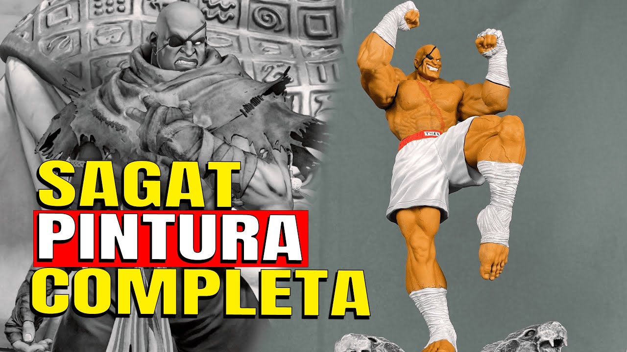 SAGAT 1:10 PINTURA COMPLETA, IMPRESSÃO 3D!