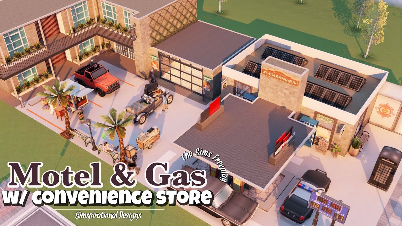 MOTEL & GAS W/ CONVENIENCE STORE | The Sims Freeplay | Tour | Floor Plans | Simspirational Designs