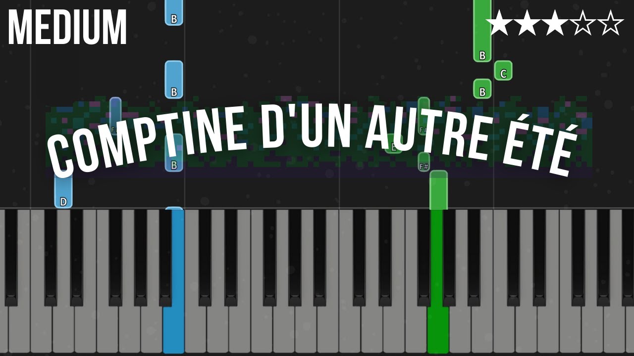 Yann Tiersen - Comptine d`un autre ete | MEDIUM -  Piano Tutorial (FREE MIDI)