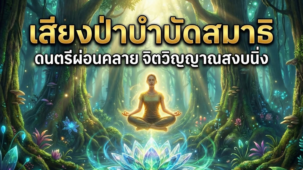 เสียงป่าบำบัดสมาธิ ดนตรีผ่อนคลาย จิตวิญญาณสงบนิ่ง
