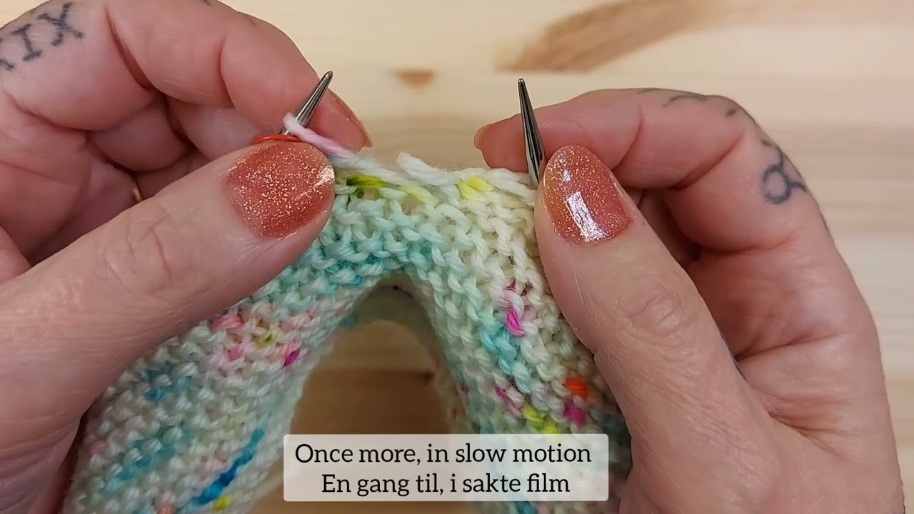Fixing a dropped German Short Row stitch / Redde en dobbelmaske