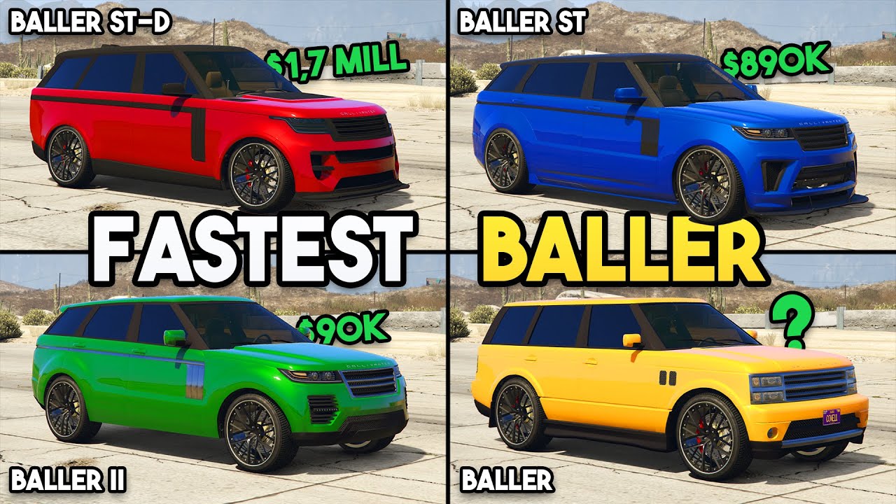 GTA 5 ONLINE - BALLER ST-D VS BALLER ST VS BALLER II VS BALLER (WHICH IS FASTEST BALLER?)
