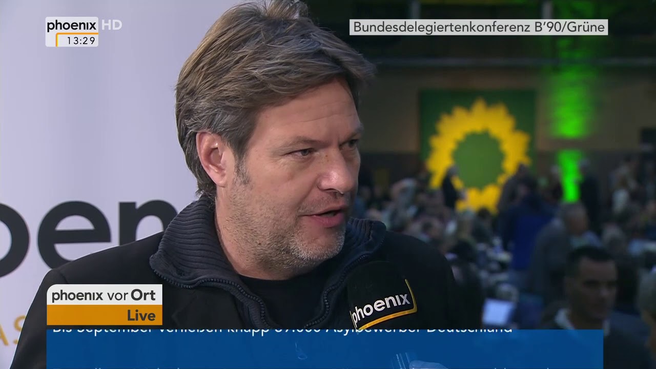 Robert Habeck im Interview auf der B'90/Grüne-Bundesdelegiertenkonferenz am 25.11.17