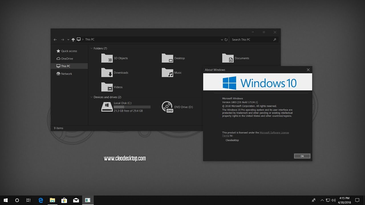 How to Install Uxthemepatcher/Theme Windows 10 April 2018 Update 1803