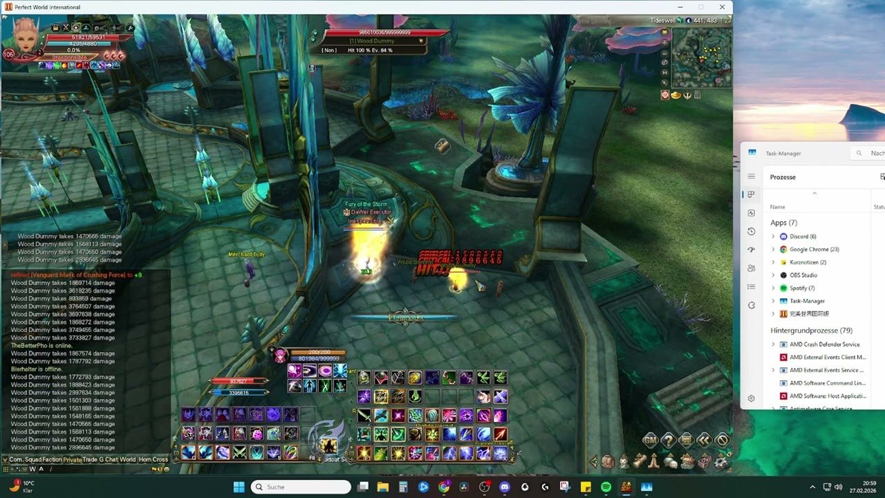 PWI | Archer Pan Gu Skill Showcase | x2 LvL10 Glyph Quickshot