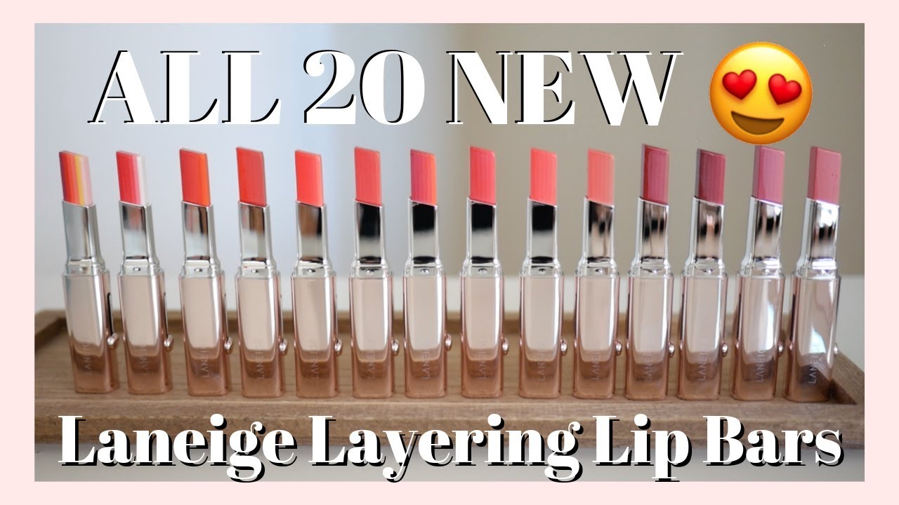 ALL 20 NEW LANEIGE LAYERING LIP BARS SWATCHES + REVIEW