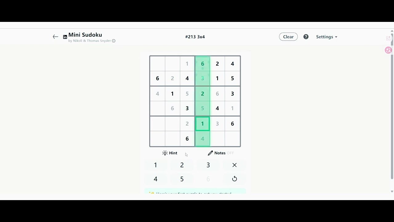Linkedin Mini Sudoku #213 Today's answer #MiniSudoku - 12/03/2026