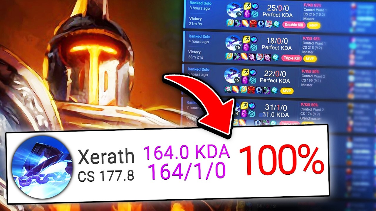 So I have 164 kills and 1 death on my Xerath smurf account... (164 KDA = NEW RECORD)