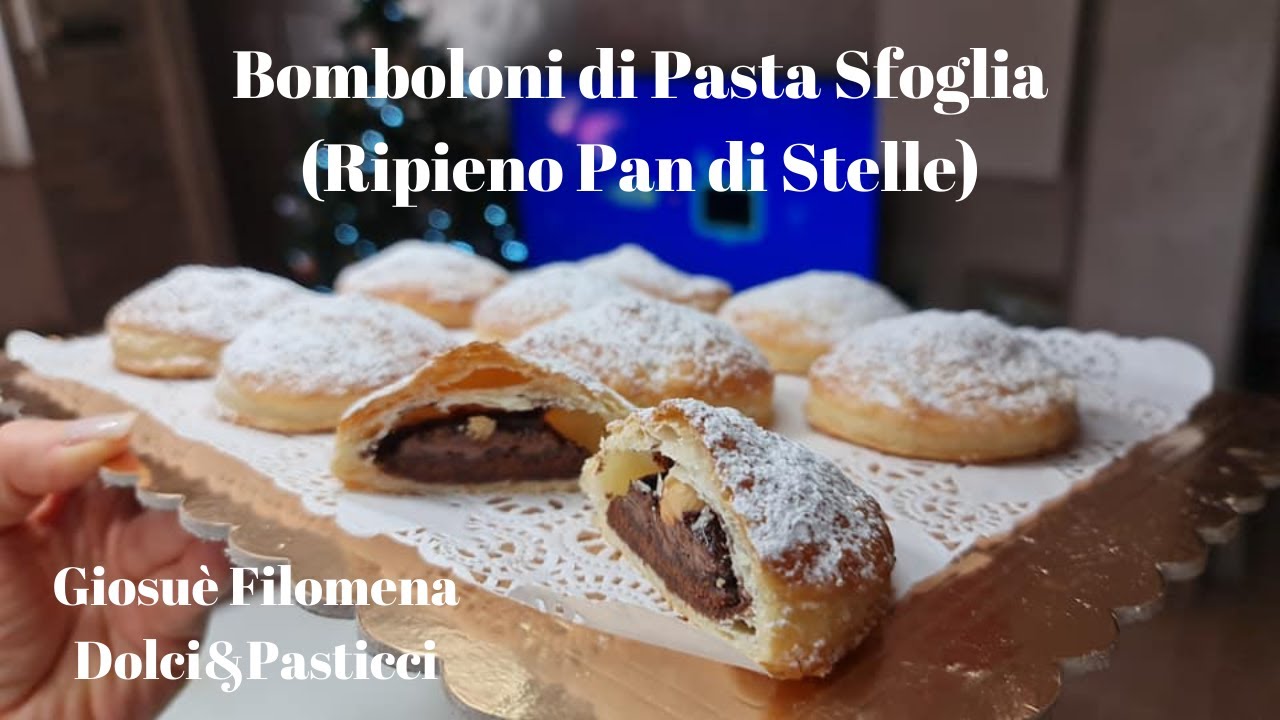 Bomboloni di Pasta Sfoglia Ripieno Pan di Stelle
