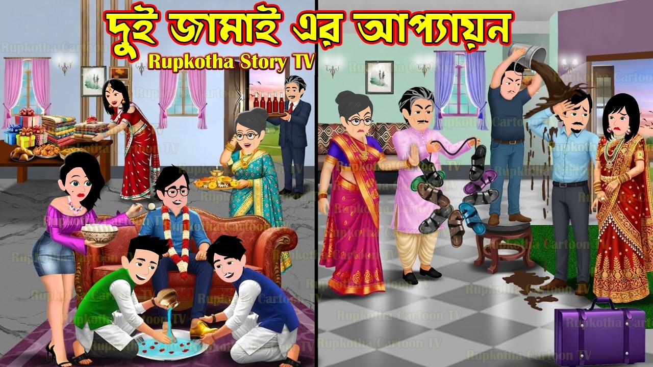 দুই জামাই এর আপ্যায়ন Dui Jamai Er Appayan | Bangla Cartoon Cartoon | Rupkotha Story TV | Rupkotha