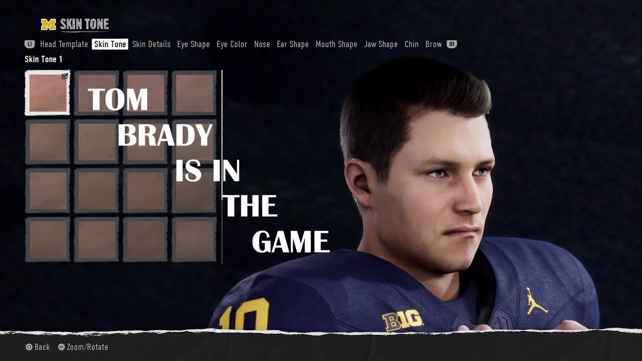COLLEGE FOOTBALL 25 OR 26 - TOM BRADY - FACE CREATION - MICHIGAN WOLVERINES!!!!!