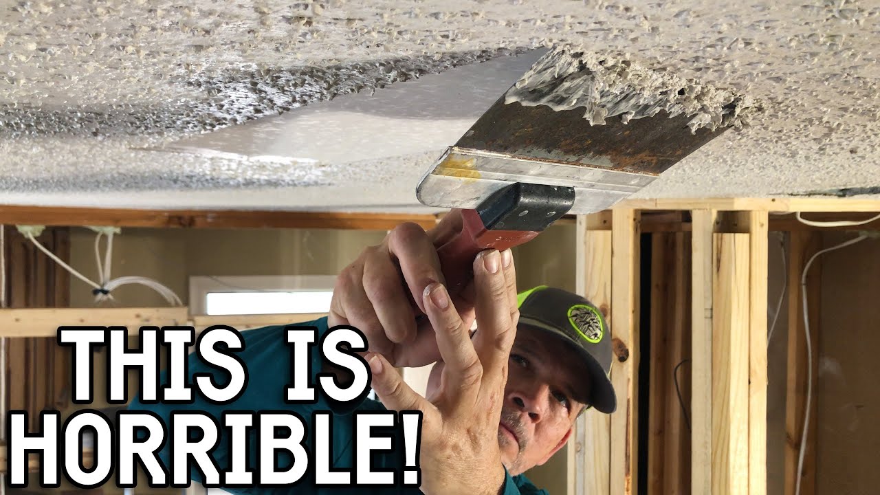 Scraping Popcorn Ceilings.. There HAS TO BE a BETTER WAY! Ep. 9
