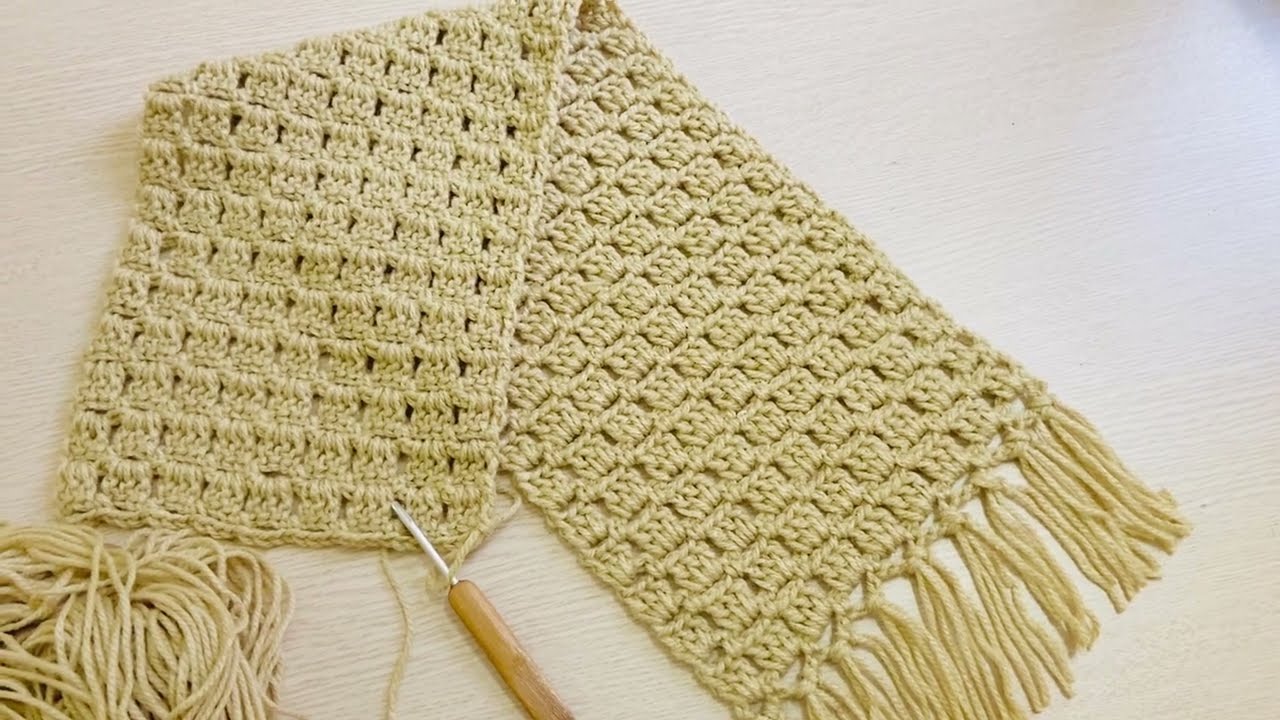 Móc khăn len/ Crochet wool scarf