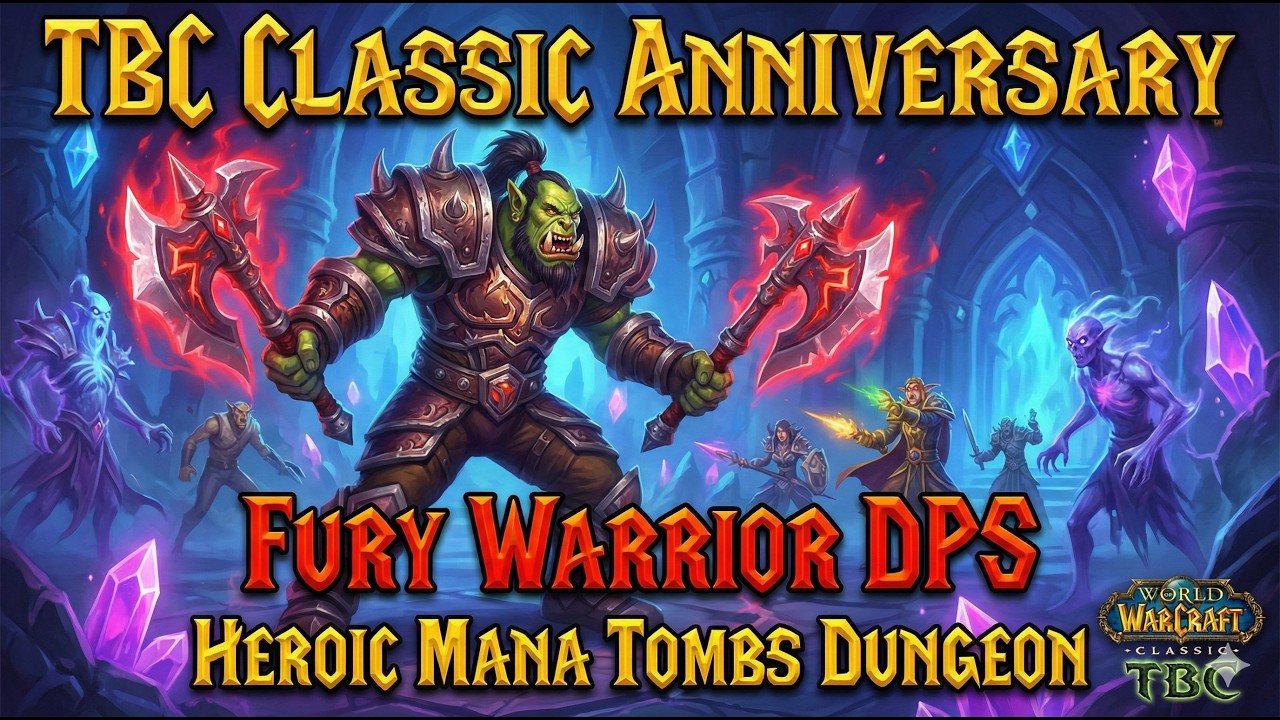 TBC Classic Anniversary Fury Warrior DPS Heroic Mana Tombs Dungeon