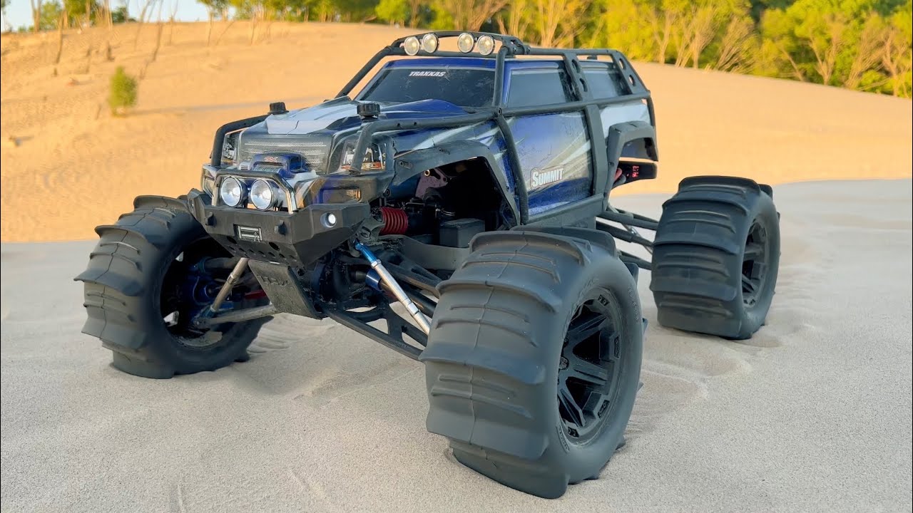 BRUSHLESS TRAXXAS SUMMIT ~ PADDLE TIRES at the MICHIGAN SAND DUNES!!