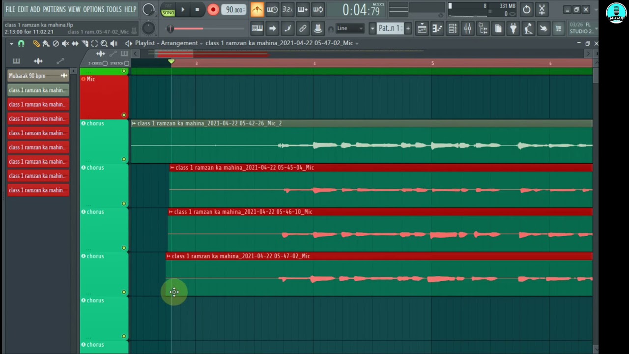 How to Record Ramzan Kalaam/Vocal/Chorus,Harmony/How to Arange Tracks,Mixer/Background Ziker/Duff