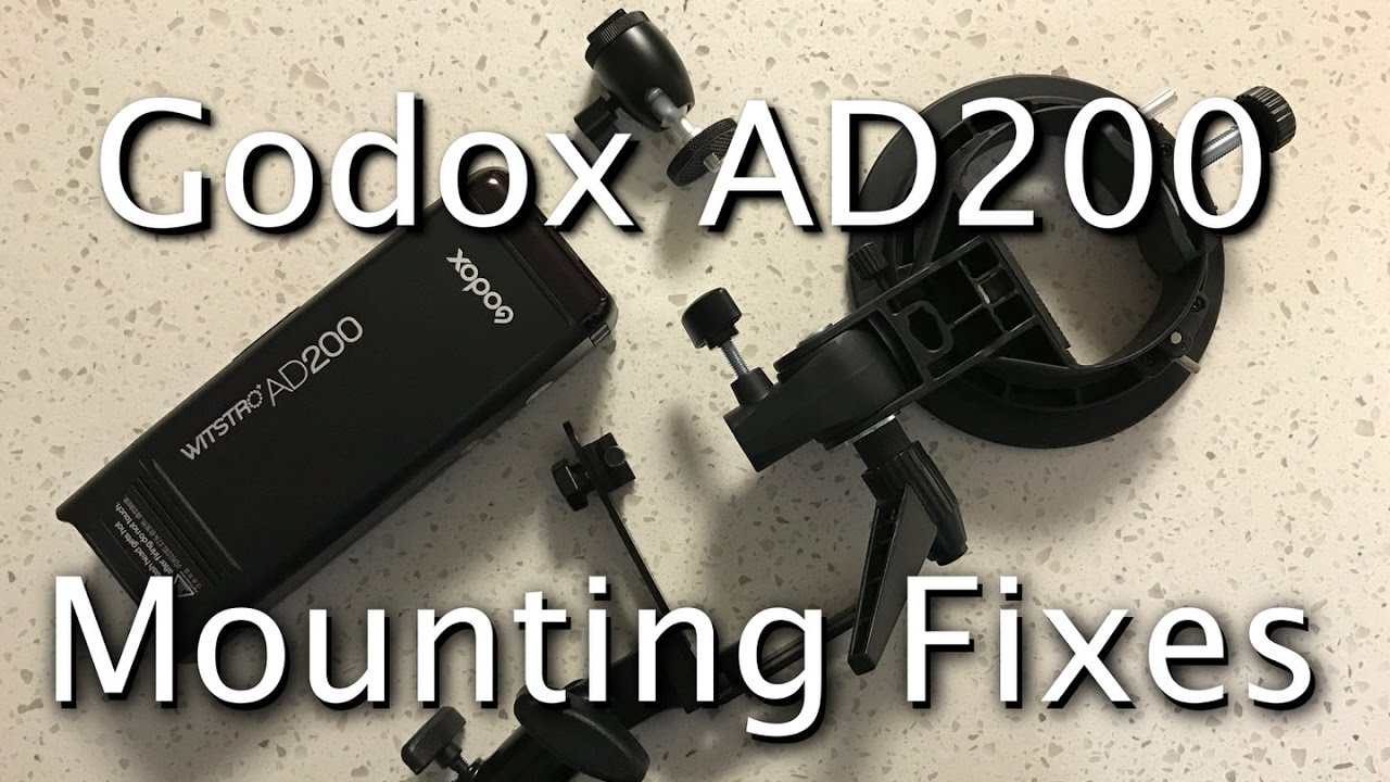 Godox Wistro AD200 S-Type bracket fix & hotshoe mounting