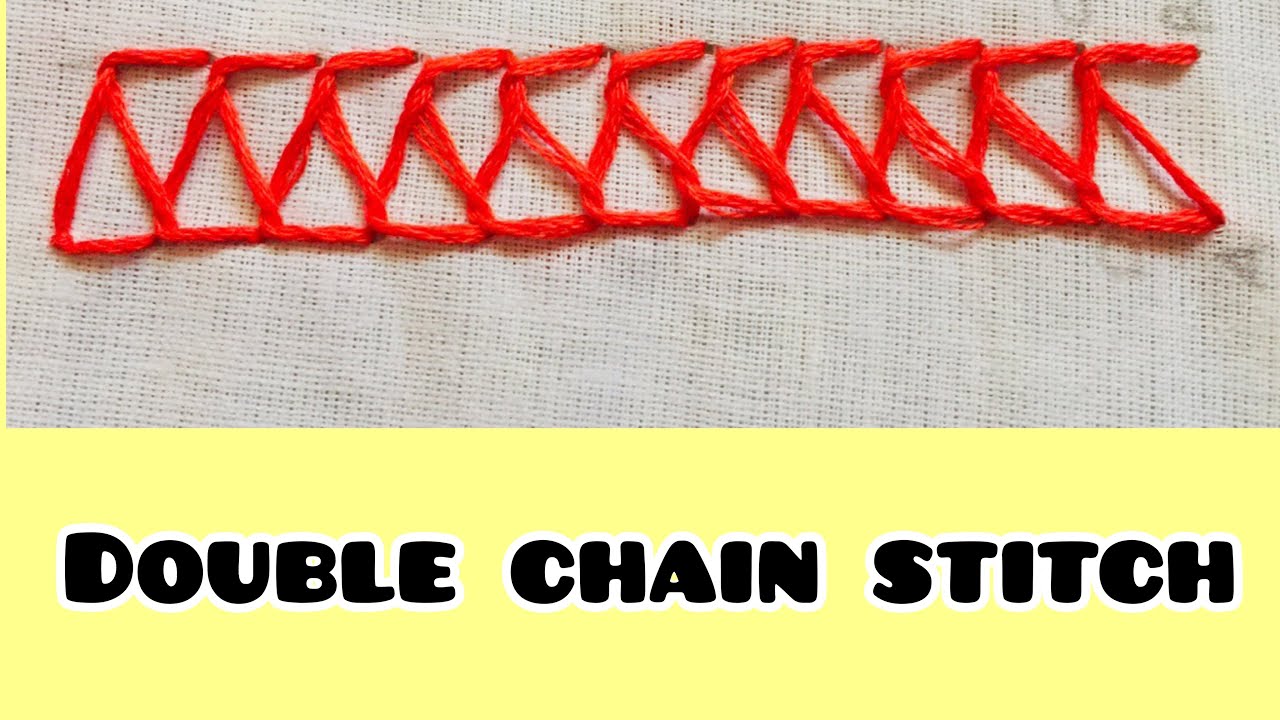 DOUBLE CHAIN STITCH TUTORIAL VIDEO #HAND EMBROIDERY #MALAYALAM