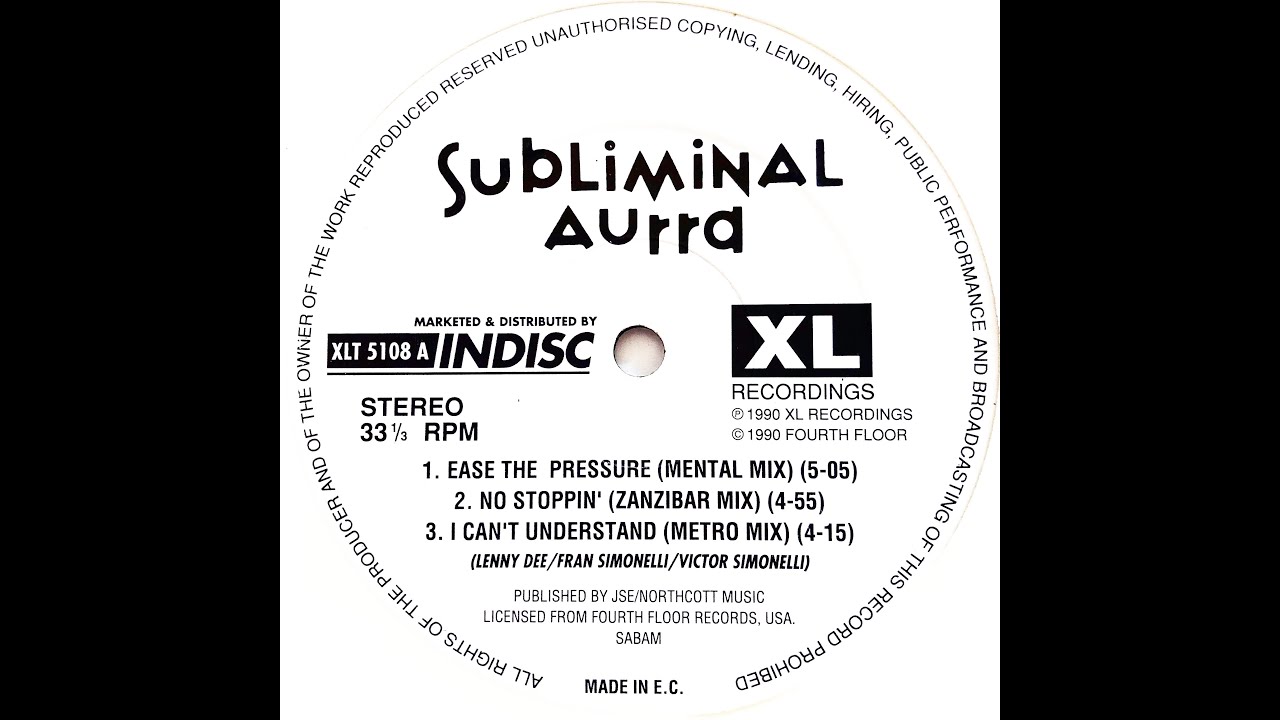 Subliminal Aurra • No Stoppin' (Zanzibar Mix) (1990)