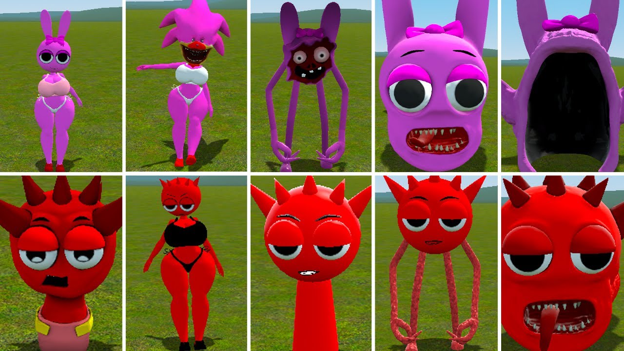 NEW EVOLUTION OF ALL SPRUNKI PINKI FAMILY VS EVOLUTION OF ALL ZOOCHOSIS RADDY TAPES ? in Garrysmod!