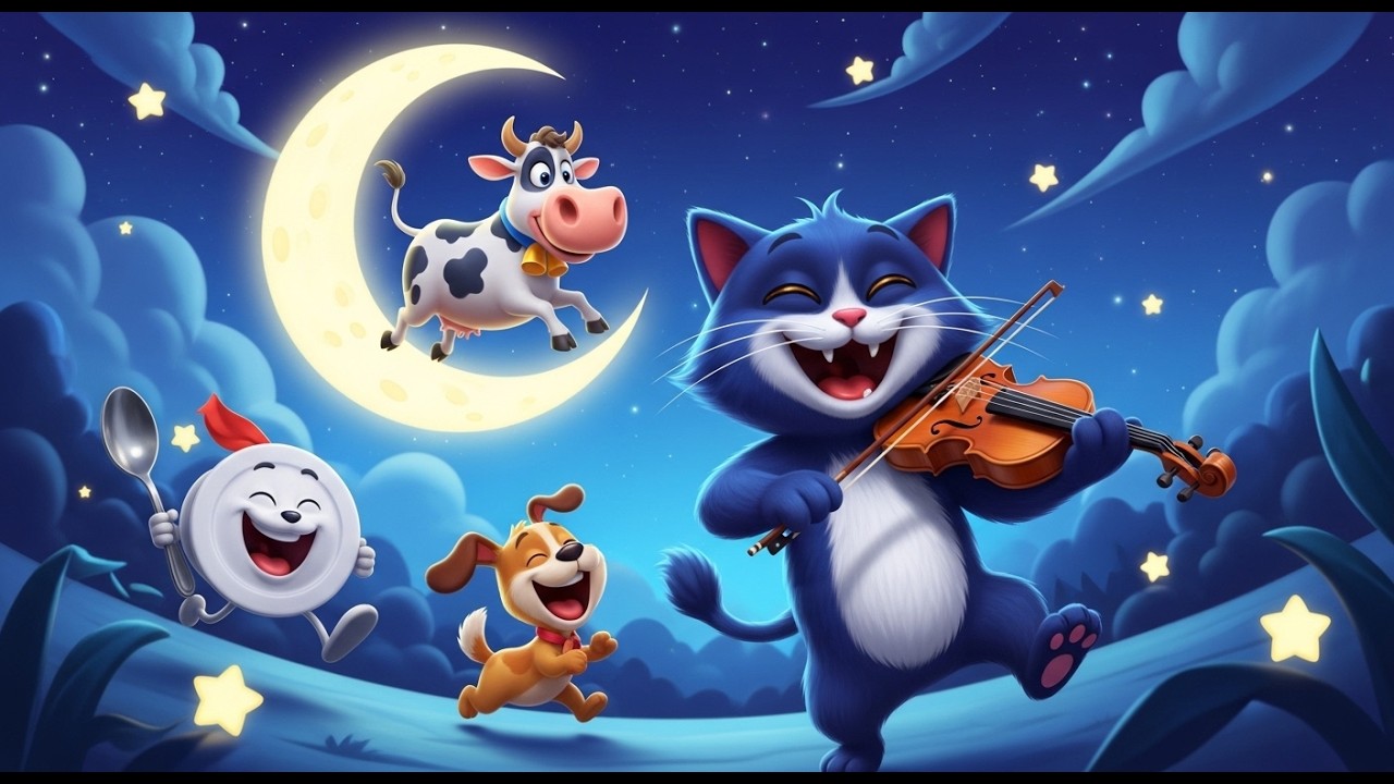 Hey Diddle Diddle 🌙🎵 | Comptine Bébé | Classic Nursery Rhyme – Kids Song