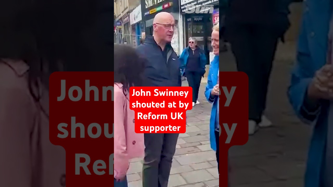John Swinney targeted as he walks through middle of Reform UK shouting match