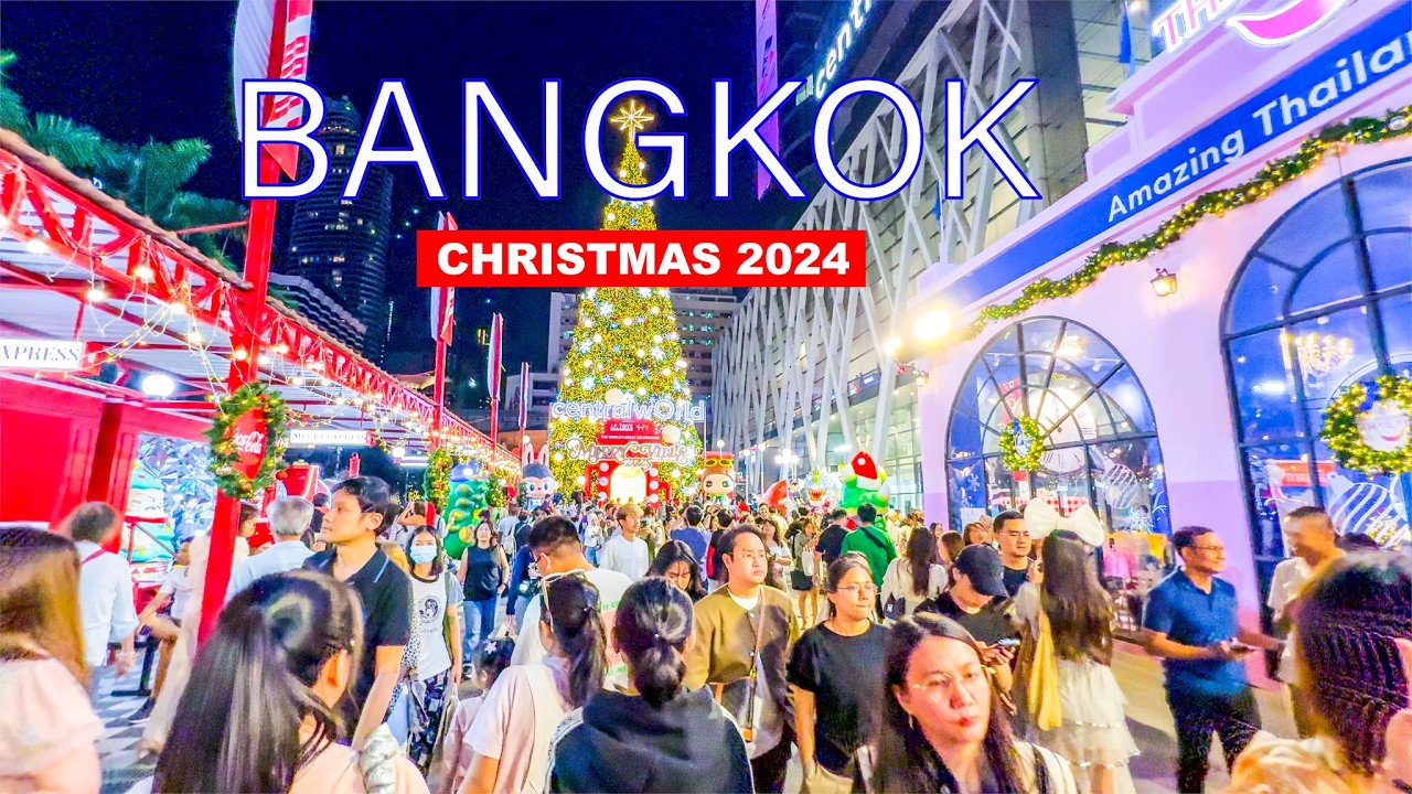 Christmas In Bangkok 2024 | Bangkok City Tour | 4K HDR Travel Video | Bangkok Downtown Tour🇹🇭🎄🎅