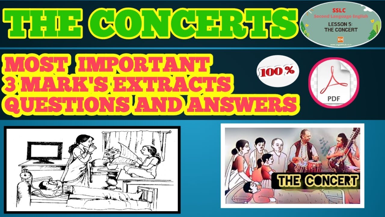 SSLC ENGLISH – THE CONCERT 📚🎵 | IMPORTANT 3 MARKS EXTRACT QUESTIONS & ANSWERS ✨ | PDF INCLUDED 📄