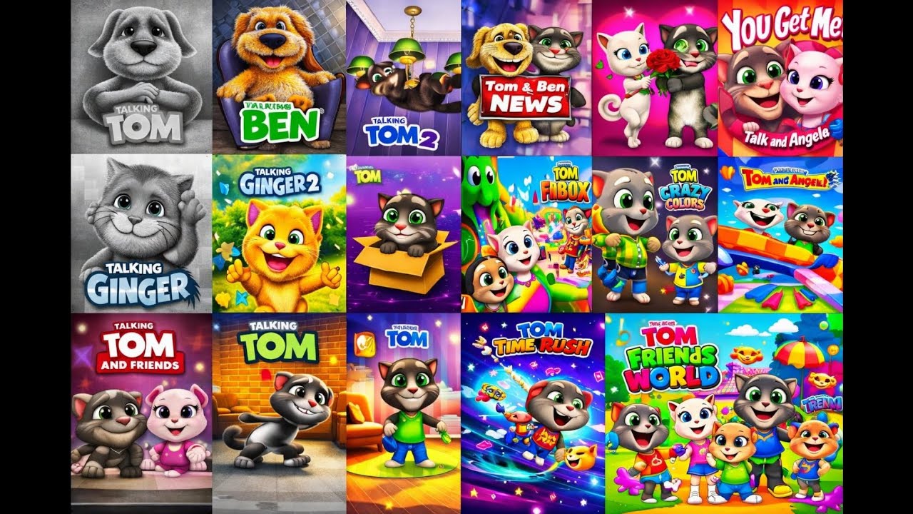 TALKING TOM & FRIENDS games EVOLUTION (gameplay)