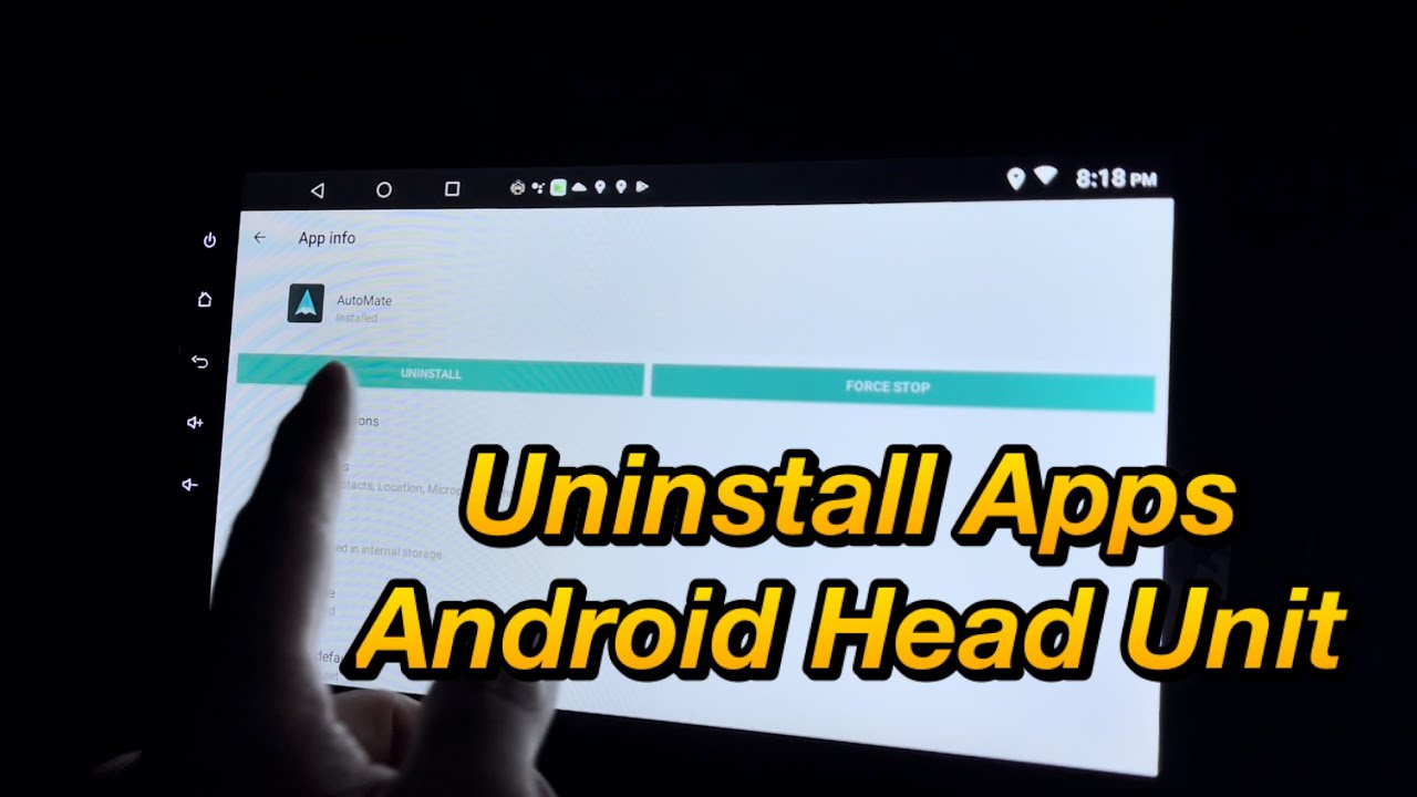 Uninstall apps from Android Head Unit