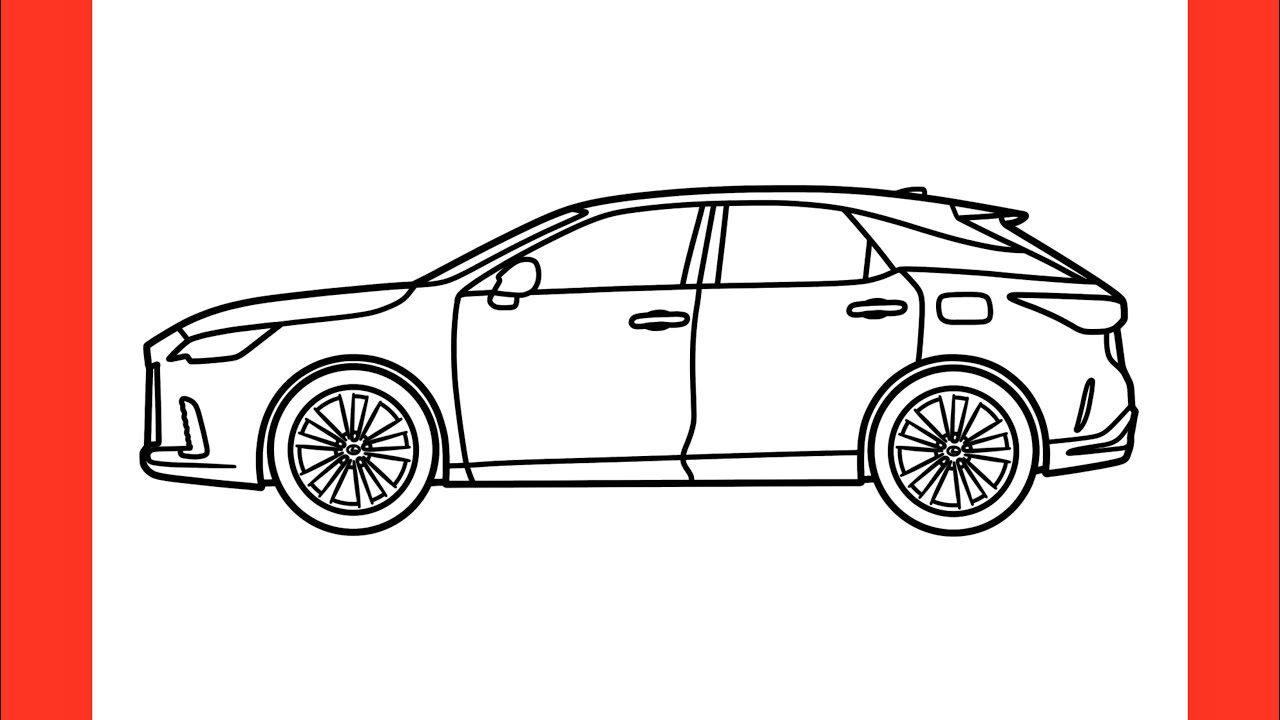 How to draw a LEXUS RX 350 2022 easy / drawing lexus rx fifth generation ala10/alh10