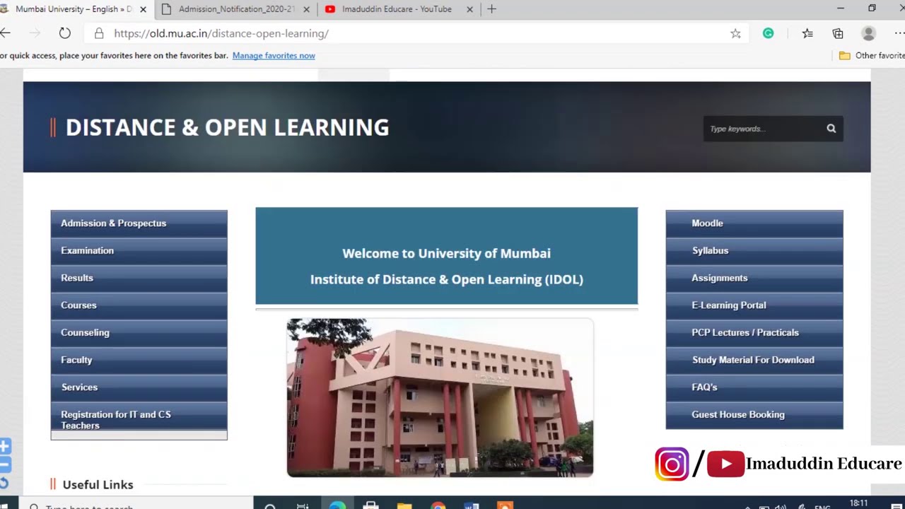 IDOL Admission 2020-21 | FYBCOM | FYBA | MCOM | MA | IDOL Admission Update | IDOL Mumbai university