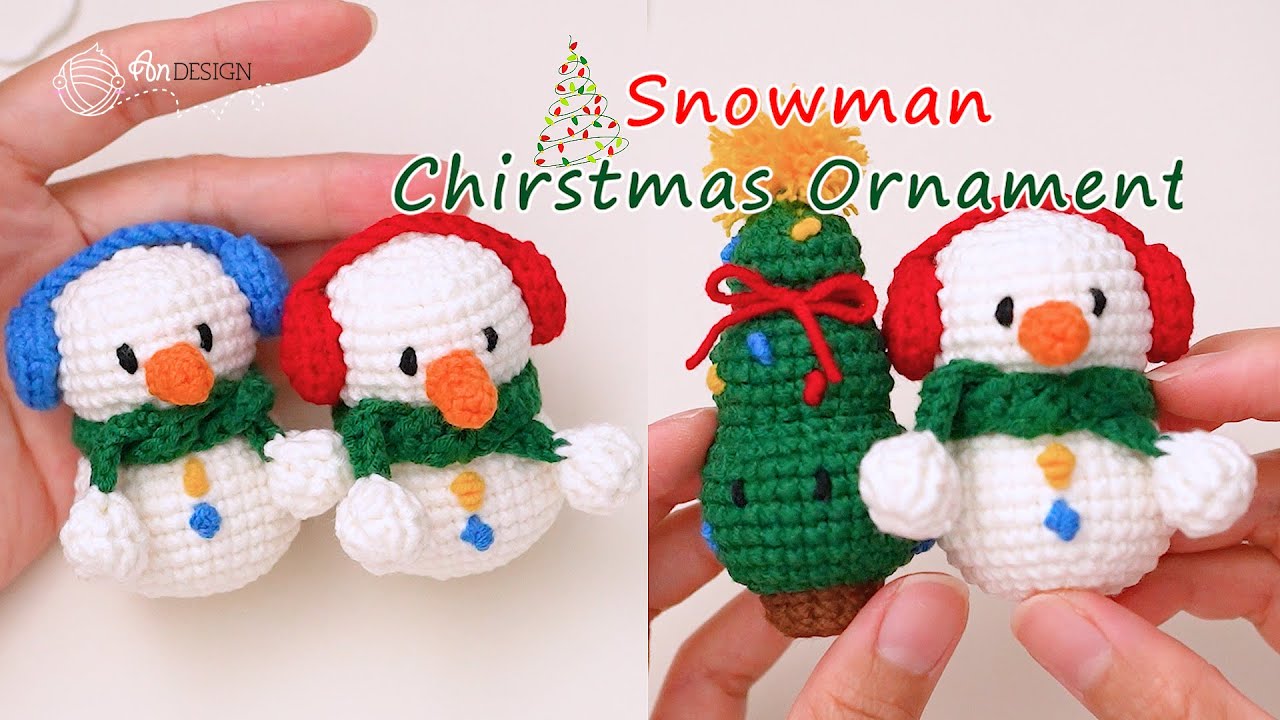 Crochet Christmas Ornament - Snowman