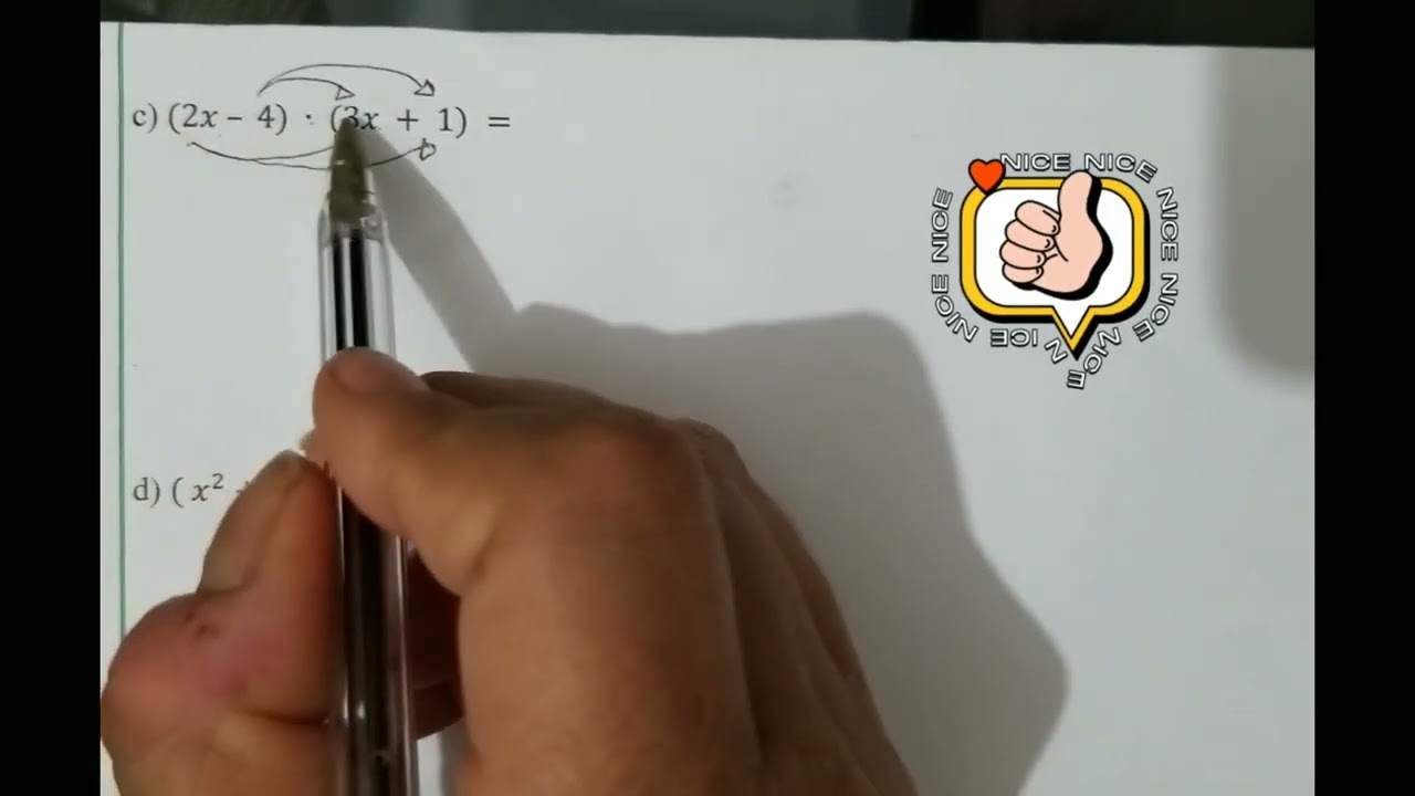 Calcule os produtos: a) 2x.(2x2 - 5x + 4)