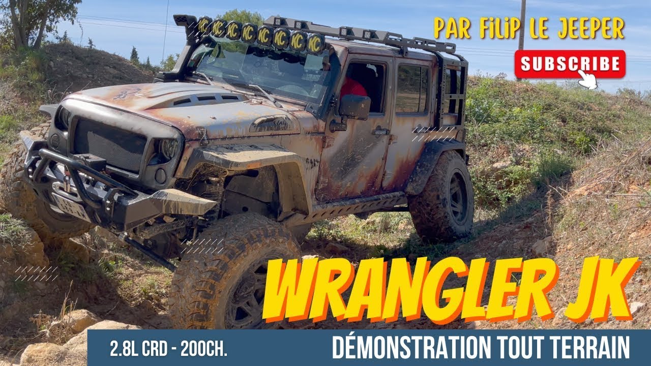 Démonstration Tout Terrain avec mon Jeep Wrangler JK Unlimited Rubicon 2.8L CRD