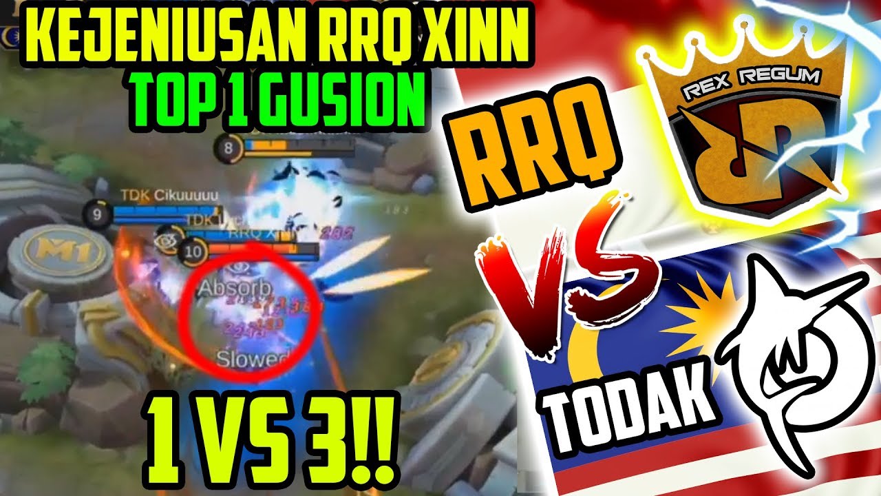 KEJENIUSAN TOP 1 GUSION XINN, 1 VS 3 MUSUH YANG MATI!! RRQ VS TODAK Match 1 M1 WORLD CHAMPIONSHIP