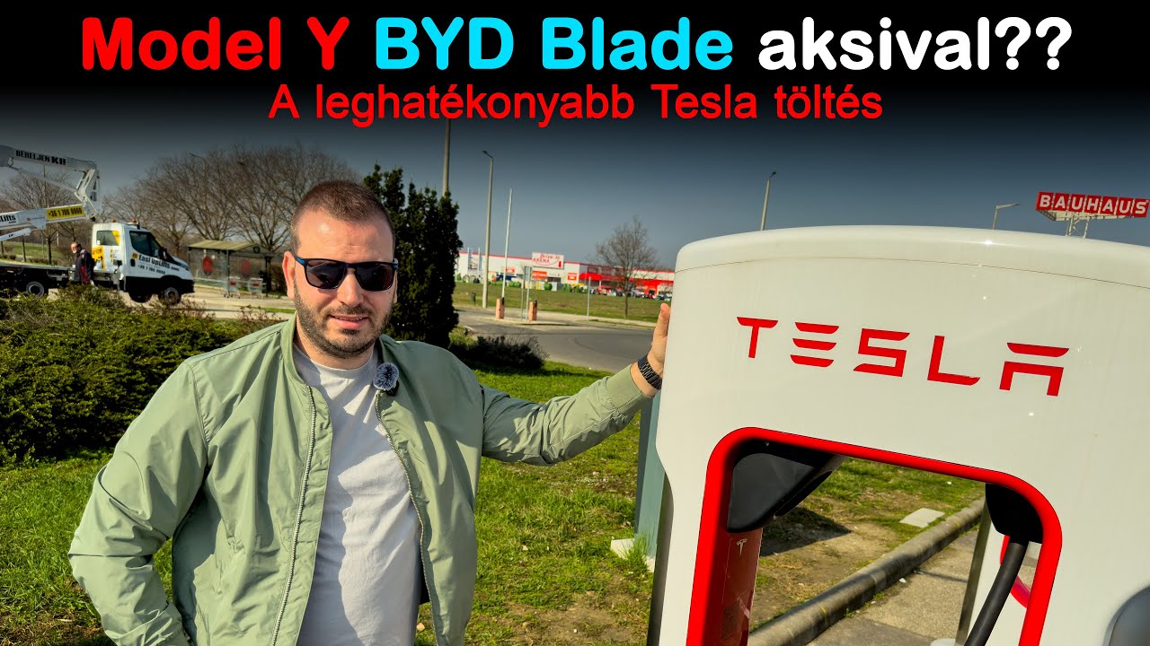 Supercharger töltésteszt BYD Blade (LFP) aksival I Tesla Model Y RWD I E-percek