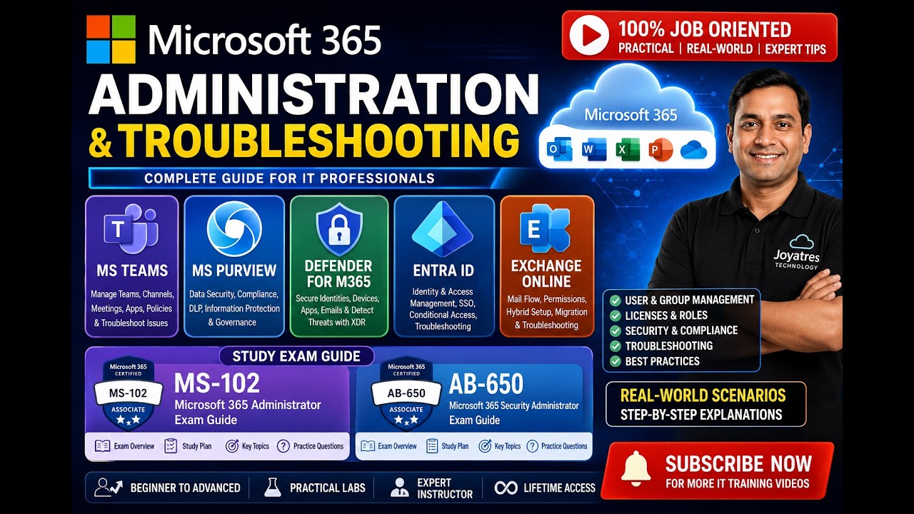 Microsoft 365 Admin 2026 | Complete Administration & Troubleshooting Course | MS-102