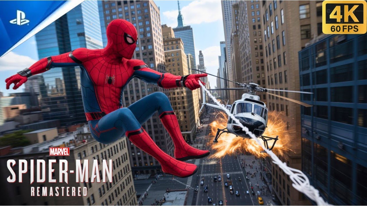 The Best Scene in Spider-Man Remastered | Epic Helicopter Chase PS5 4K HDR Ultra Realistic Gameplay