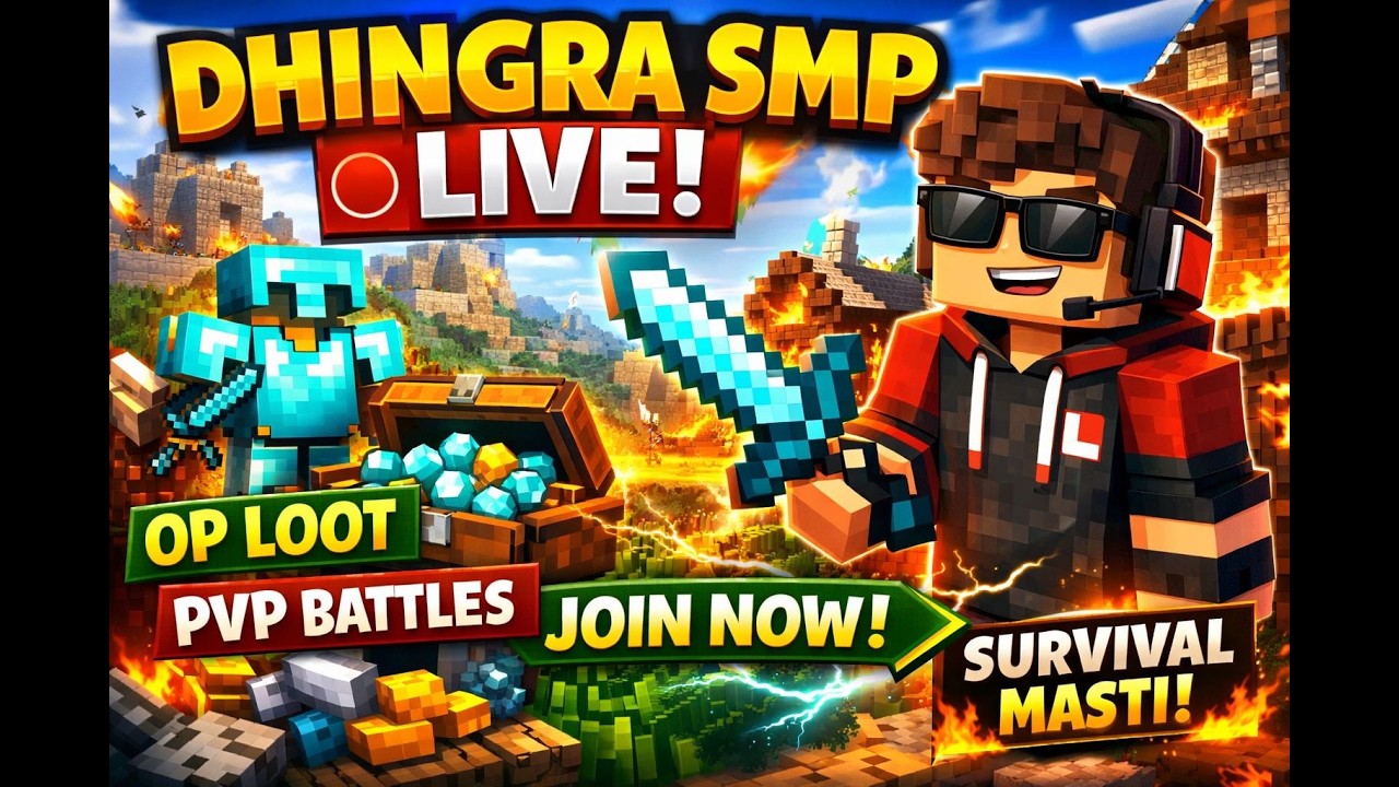 LIVE ]🔴DHINGRA GAMERZ IS BACK 🤯MINECRAFT DAY 22  DHINGRA SMP🥳#shorts​ #tecnogamerz  #gamerfleet