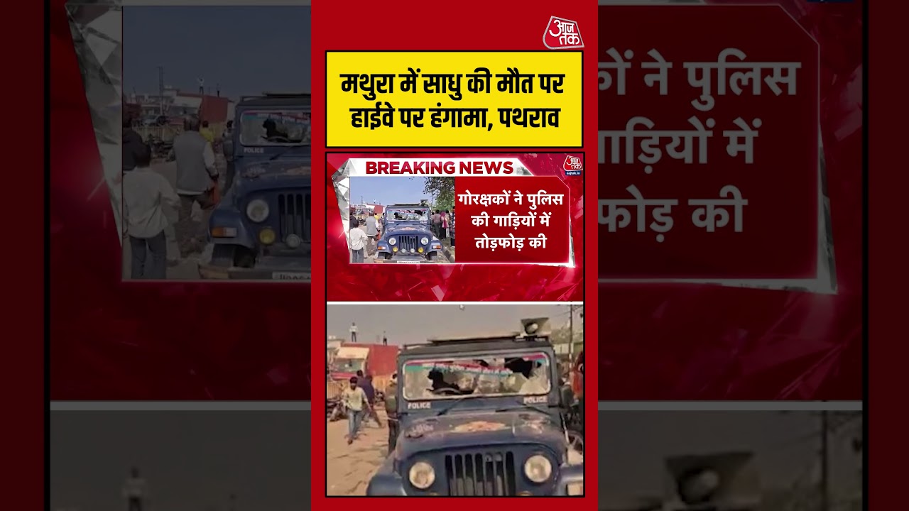 Mathura Sadhu Murder: मथुरा में साधु की मौत पर हाईवे पर हंगामा, पथराव #shortsviral #latestnews