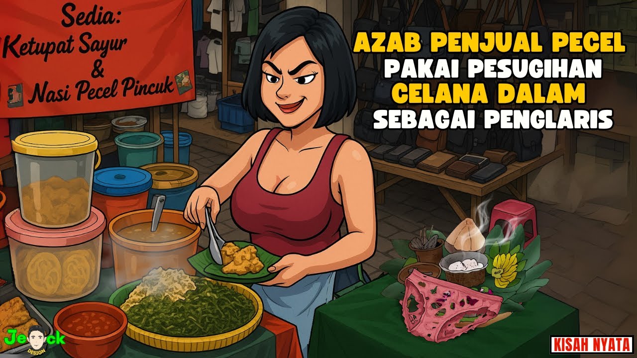 AZAB PENJUAL PECEL PAKAI PESUGIHAN CELANA DALAM SEBAGAI PENGLARIS DAGANGAN|| ANIMASI AZAB