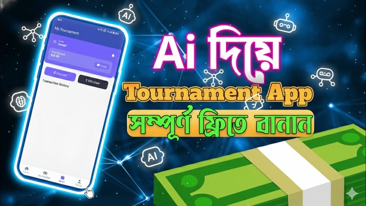 মোবাইল দিয়ে Free তে প্রফেশনাল টুর্নামেন্ট App তৈরি করুন। Build a Tournament App on Mobile -No Coding