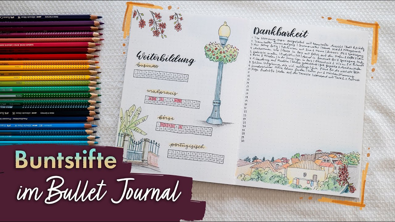 Bullet Journal günstig gestalten mit Buntstiften - November Setup 2021