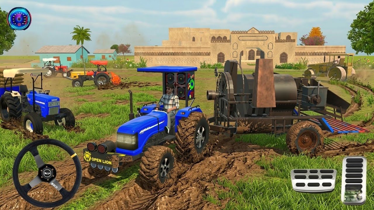 SWARAJ 🍄// SONALIKA 🍎 // HOLLYWOOD 🚜 // TRACTOR , CULTIVATOR  FROM FARMING 🌾🌿 3D GAM VIDEO #gaming